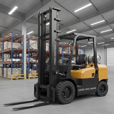 Hydraulic System Pressure 210 Bar Heavy Lift Forklift Mast Lifting Height 5000mm Electric Diesel Gasoline Power Source Warehouse Forklift