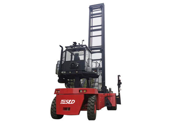 Kessler D102PL341 Sürücü Aksı ve CUMMINS Motoru ile Kırmızı Boş Konteyner Taşıyıcı